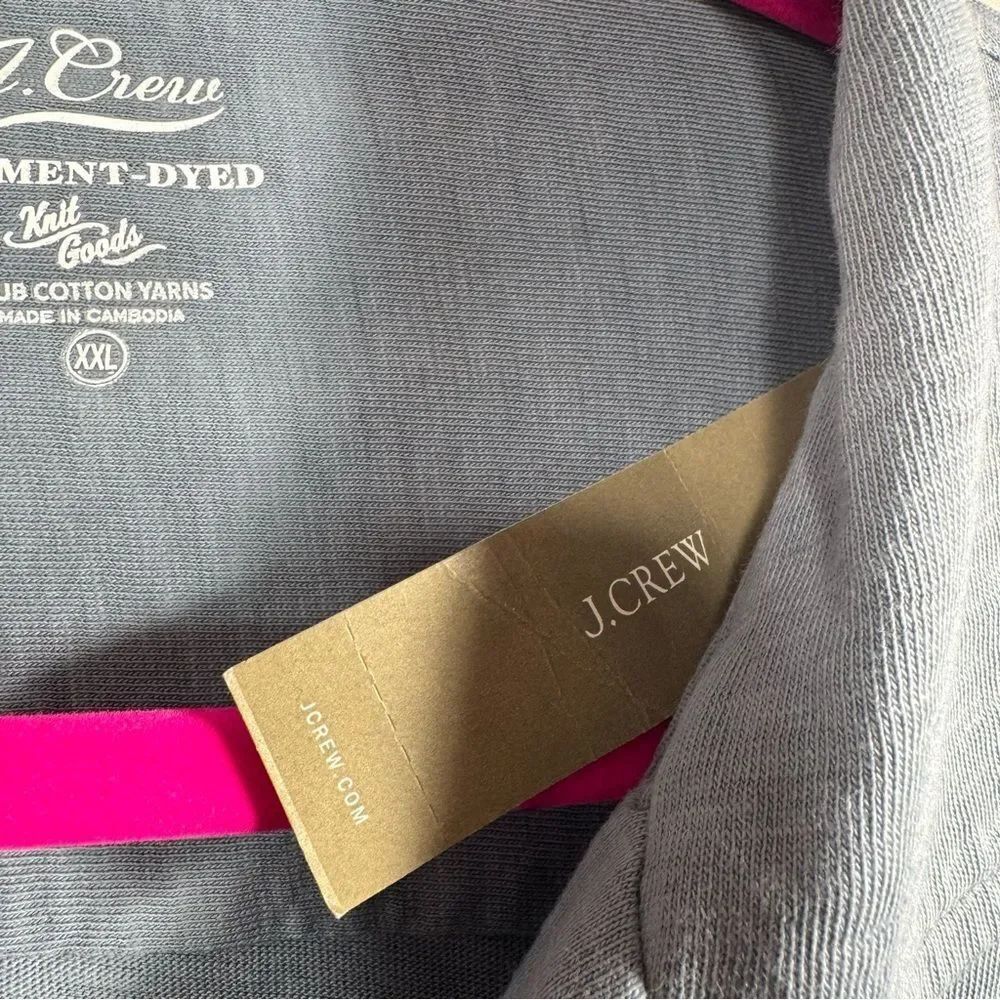 J.Crew Blue Garment Dyed Slub Cotton Knit Button Front Shirt XXL Coastal Casual - Picture 7 of 13